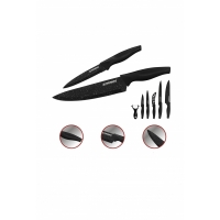 Set cutite Herzberg 6 piese,negru, HG-KL6BMR